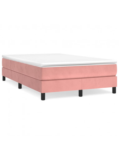Giroletto a Molle con Materasso Rosa 120x200 cm in Velluto