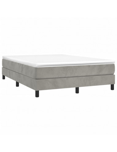Giroletto a Molle con Materasso Grigio Chiaro 140x200cm Velluto