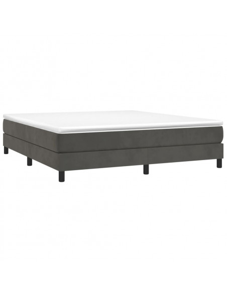 Giroletto a Molle con Materasso Grigio Scuro 180x200 cm Velluto
