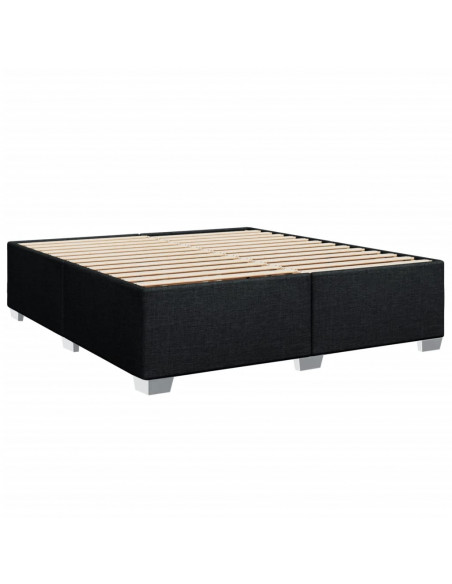 Giroletto a Molle con Materasso Nero 180x200 cm in Tessuto