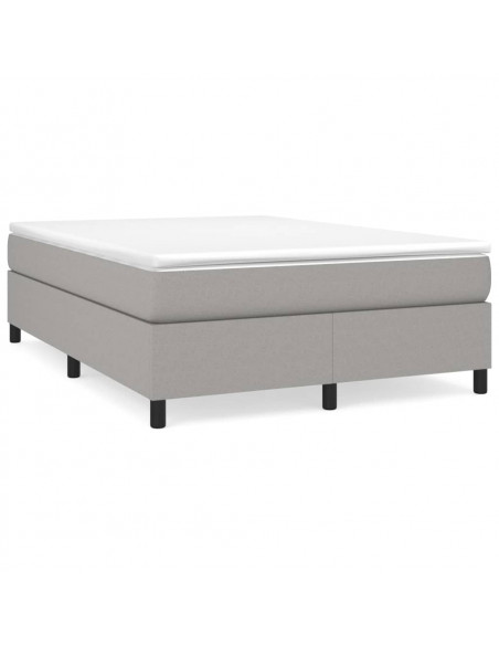 Giroletto a Molle con Materasso Grigio Chiaro 140x200cm Tessuto