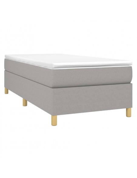 Giroletto a Molle con Materasso Grigio Chiaro 90x190 cm Tessuto