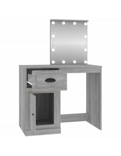 Toeletta con LED Grigio Sonoma 90x50x132,5cm Legno Multistrato 2