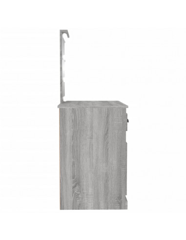 Toeletta con LED Grigio Sonoma 90x50x132,5cm Legno Multistrato