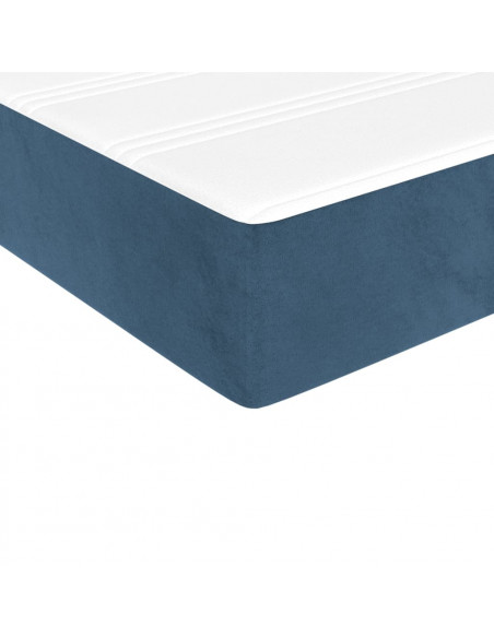 Materasso a Molle Blu Scuro 100x220x20 cm in Velluto