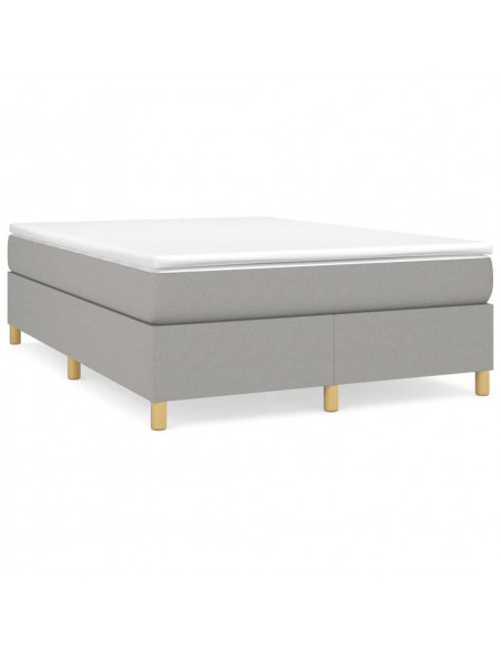 Giroletto a Molle con Materasso Grigio Chiaro 140x190cm Tessuto