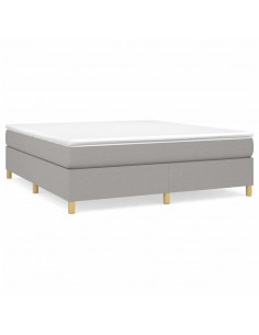 Giroletto a Molle con Materasso Grigio Chiaro160x200 cm Tessuto 2