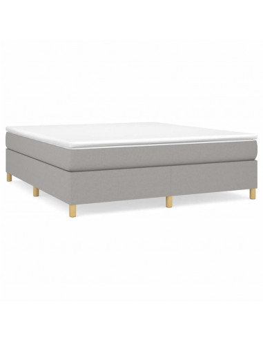 Giroletto a Molle con Materasso Grigio Chiaro160x200 cm Tessuto