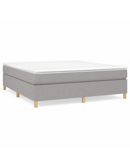 Giroletto a Molle con Materasso Grigio Chiaro160x200 cm Tessuto