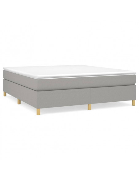 Giroletto a Molle con Materasso Grigio Chiaro180x200 cm Tessuto