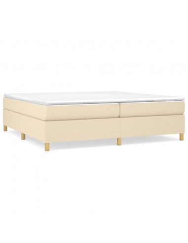 Giroletto a Molle con Materasso Crema 200x200 cm in Tessuto