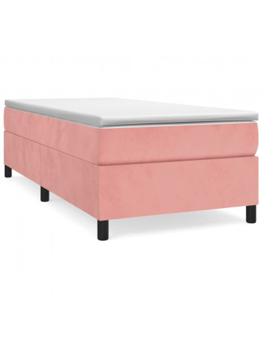 Giroletto a Molle con Materasso Rosa 80x200 cm in Velluto