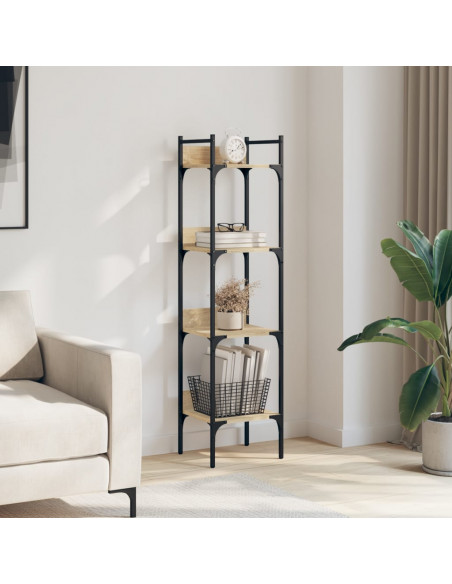 Libreria 4 Ripiani Rovere Sonoma 35x30x138,5 Legno Multistrato