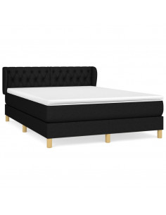 Giroletto a Molle con Materasso Nero 140x200 cm in Tessuto 2