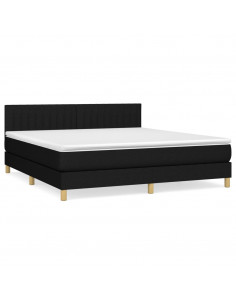 Giroletto a Molle con Materasso Nero 160x200 cm in Tessuto 2