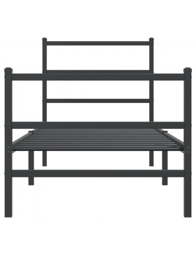 Giroletto con Testiera e Pediera Metallo Nero 80x200 cm