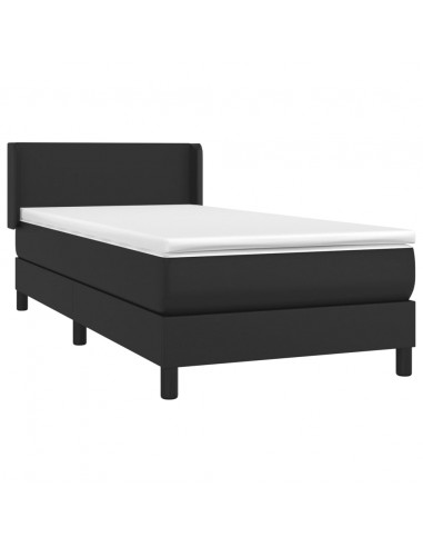 Giroletto a Molle con Materasso Nero 100x200 cm in Similpelle