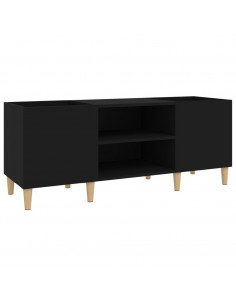 Mobile Porta Dischi Nero 121x38x48 cm in Legno Multistrato 2