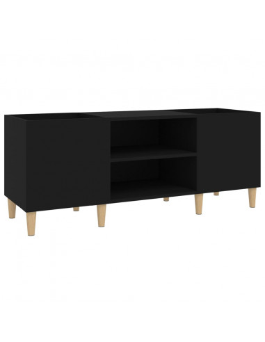Mobile Porta Dischi Nero 121x38x48 cm in Legno Multistrato
