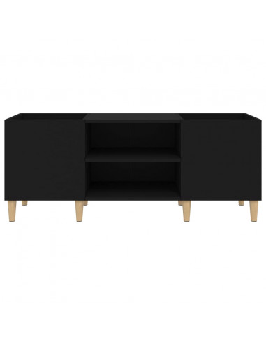 Mobile Porta Dischi Nero 121x38x48 cm in Legno Multistrato