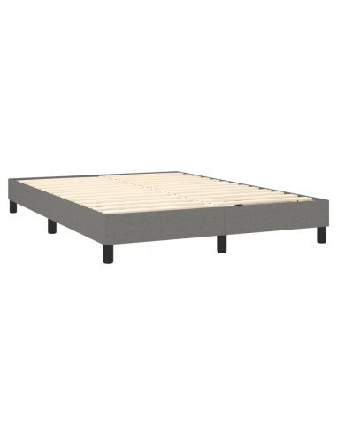 Letto a Molle Materasso e LED Grigio Scuro 140x190cm in Tessuto