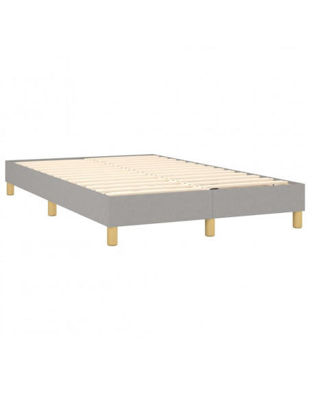Letto a Molle Materasso e LED Grigio Chiaro 120x200 cm Tessuto