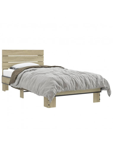 Giroletto Rovere Sonoma 90x190cm in Legno Multistrato e Metallo