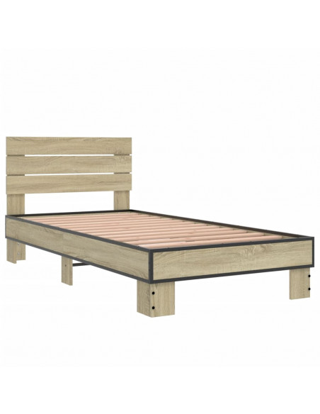 Giroletto Rovere Sonoma 90x190cm in Legno Multistrato e Metallo