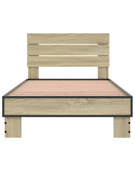 Giroletto Rovere Sonoma 90x190cm in Legno Multistrato e Metallo