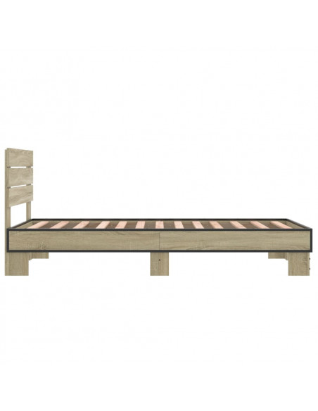 Giroletto Rovere Sonoma 90x190cm in Legno Multistrato e Metallo