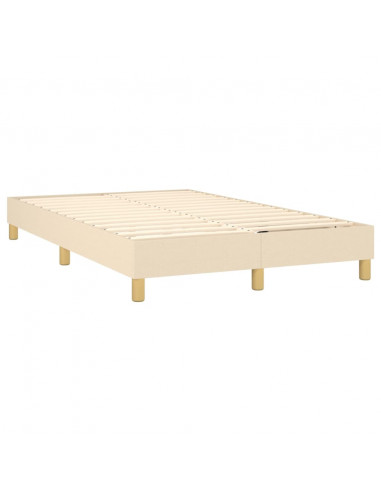 Letto a Molle con Materasso e LED Crema 120x200cm in Tessuto