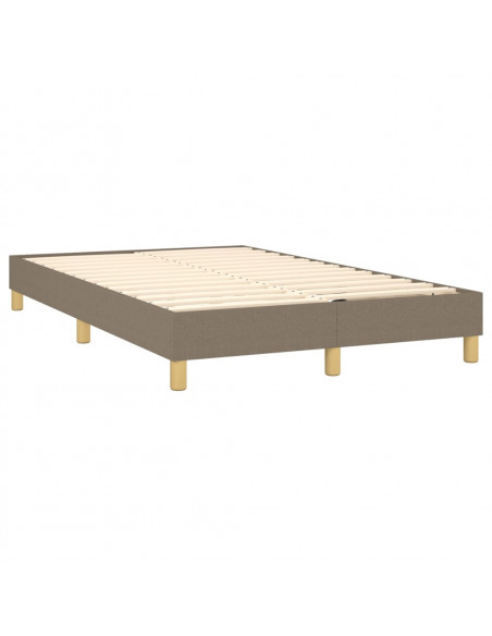 Letto a Molle con Materasso e LED Tortora 120x200cm in Tessuto