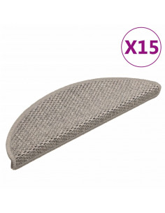 Tappeti Autoadesivi Scale Aspetto Sisal 15 pz 56x17x3 cm Talpa 2