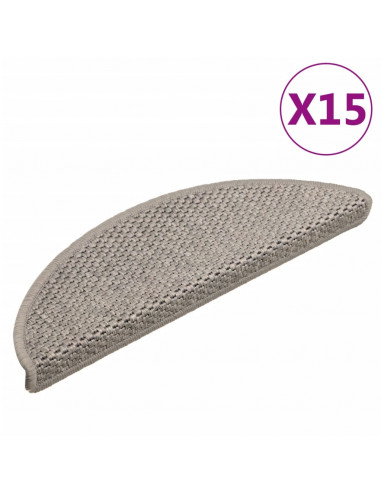 Tappeti Autoadesivi Scale Aspetto Sisal 15 pz 56x17x3 cm Talpa