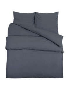 Set Copripiumino Antracite 225x220 cm in Cotone 2