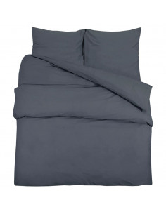 Set Copripiumino Antracite 200x200 cm in Microfibra Leggera 2