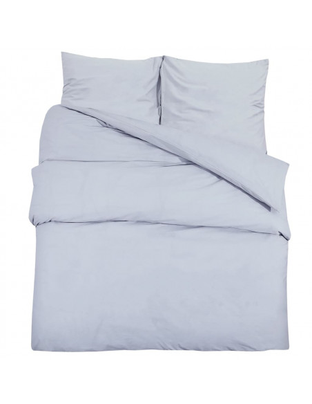 Set Copripiumino Grigio 225x220 cm in Microfibra Leggera