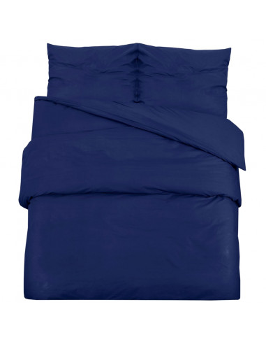 Set Copripiumino Blu Marino 200x200 cm in Microfibra Leggera