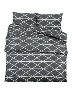 Set Copripiumino Grigio 225x220 cm in Cotone 2