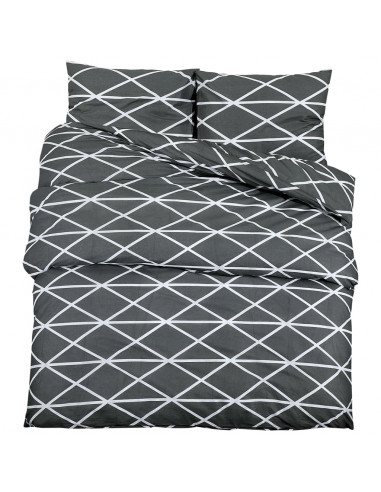 Set Copripiumino Grigio 260x220 cm in Cotone