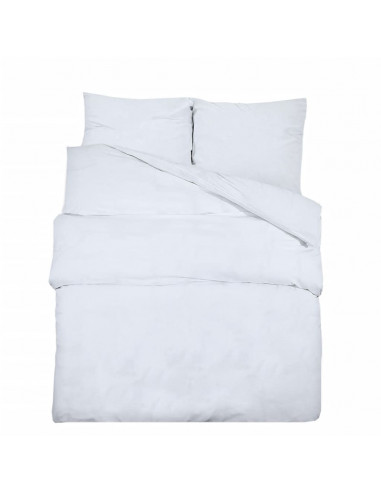 Set Copripiumino Bianco 225x220 cm in Cotone