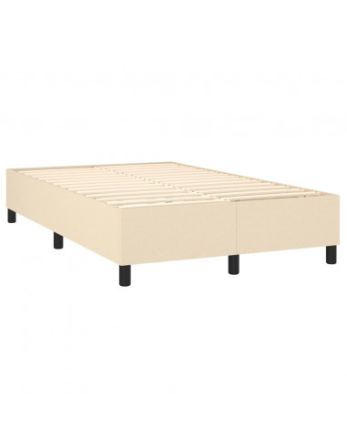 Letto a Molle con Materasso e LED Crema 120x200cm in Tessuto