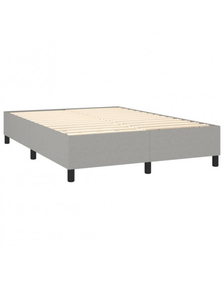 Letto a Molle Materasso e LED Grigio Chiaro 140x190 cm Tessuto
