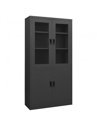 Armadio per Ufficio Antracite 90x40x180 cm in Acciaio