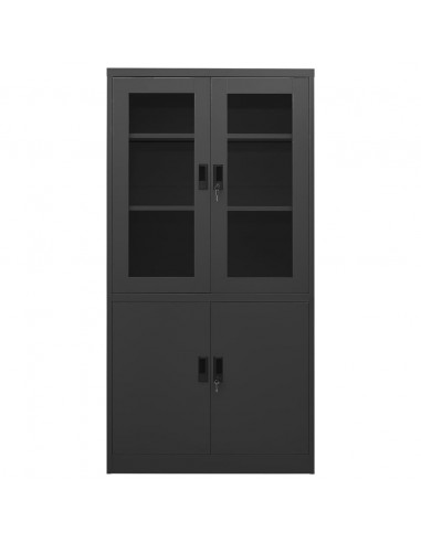 Armadio per Ufficio Antracite 90x40x180 cm in Acciaio