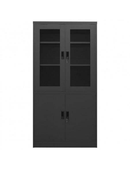 Armadio per Ufficio Antracite 90x40x180 cm in Acciaio