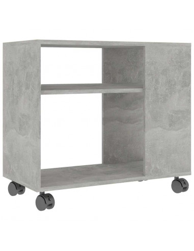 Tavolino Grigio Cemento 70x35x55 cm in Legno Multistrato