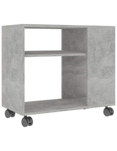 Tavolino Grigio Cemento 70x35x55 cm in Legno Multistrato