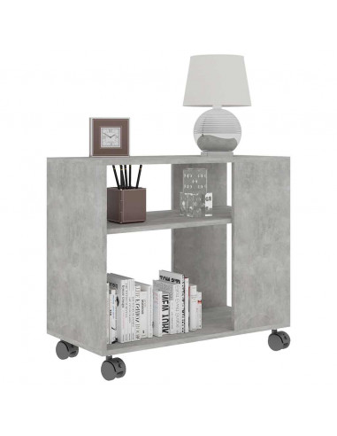 Tavolino Grigio Cemento 70x35x55 cm in Legno Multistrato