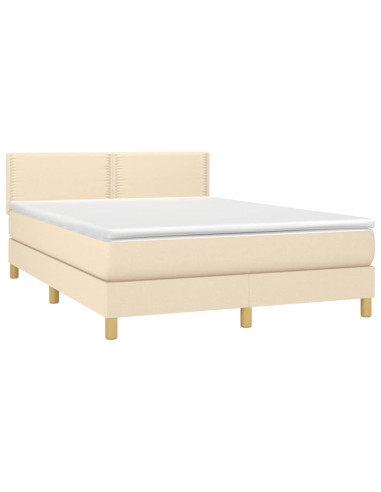 Giroletto a Molle con Materasso Crema 140x200 cm in Tessuto